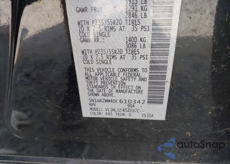 2013 Nissan Pathfinder Platinum from USA, damaged, VIN 5N1AR2MM4DC610342